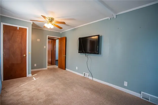 a view of a livingroom with a flat screen tv