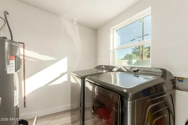 a front view of a house with patio