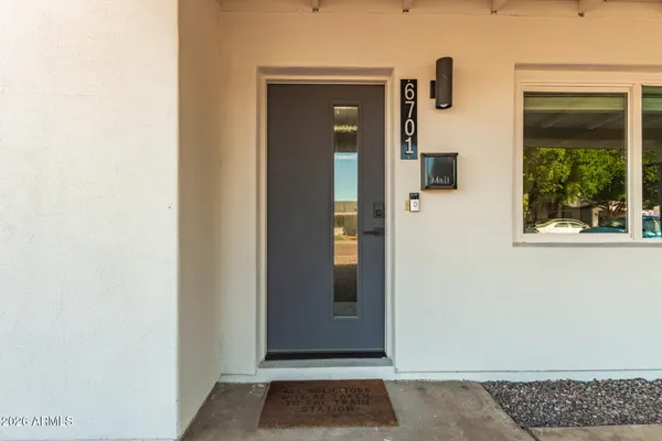 a view of front door