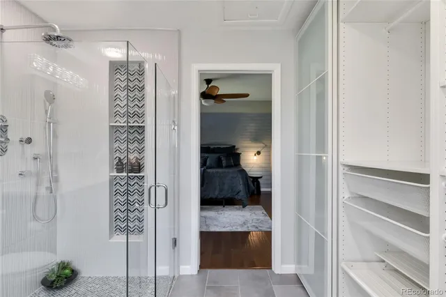 a view of a bedroom from a hallway