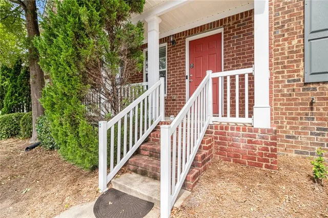 a view of a balcony with a small space