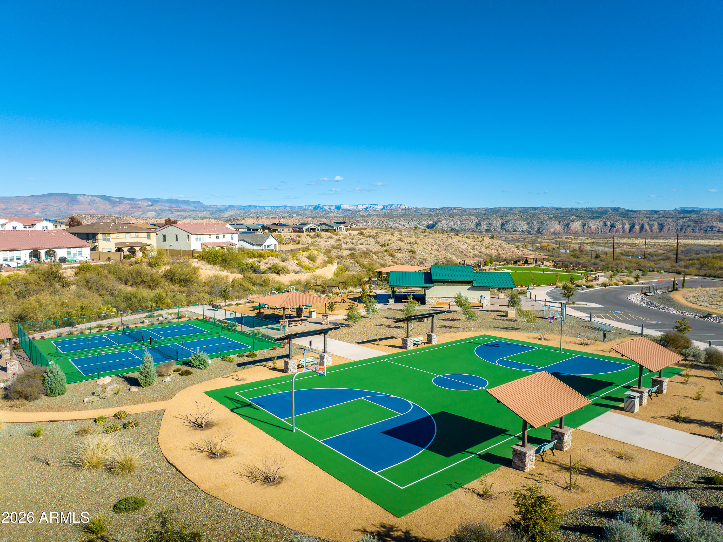 495 Cleopatra Hill Road Clarkdale, AZ 86324 - Photo 29 of 33 an aerial view of residential houses with outdoor space