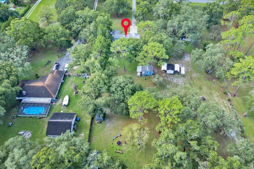 34159 Ridge Manor Boulevard Dade City, FL 33523 - Photo 25 of 33 an aerial view of residential house with outdoor space and trees all around