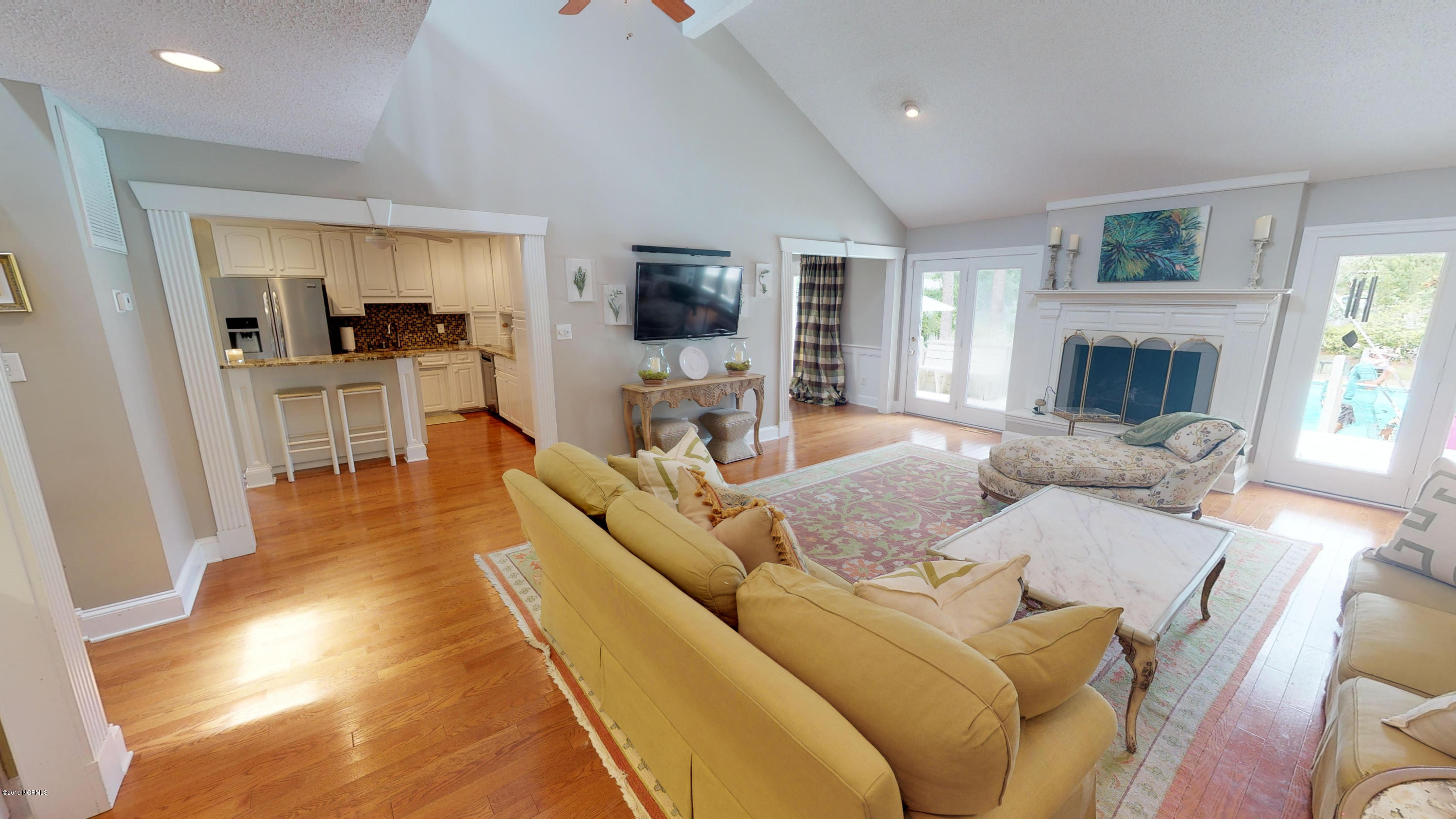 Family Room with Beautiful Fireplace
