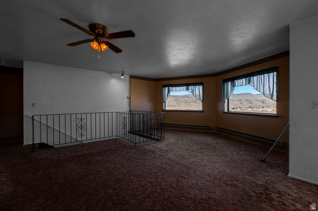 1208 East Tidwell Road Loa, UT 84747 - Photo 20 of 40 Carpeted empty room with a baseboard radiator and a ceiling fan