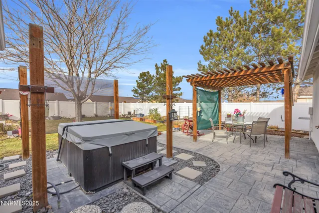 a view of outdoor space with seating area