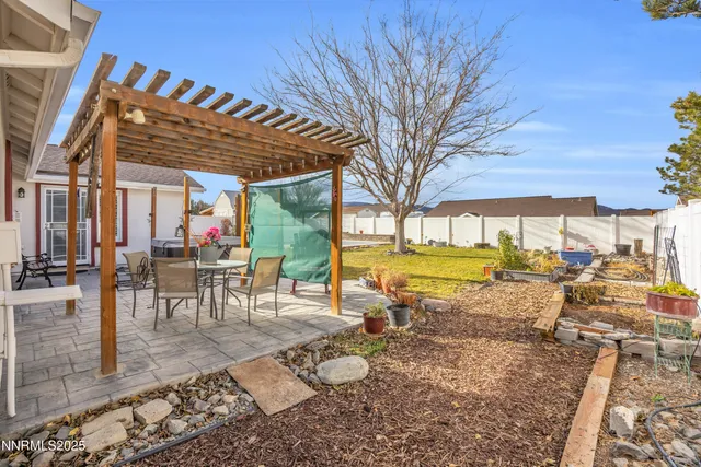 a view of a swimming pool with a patio