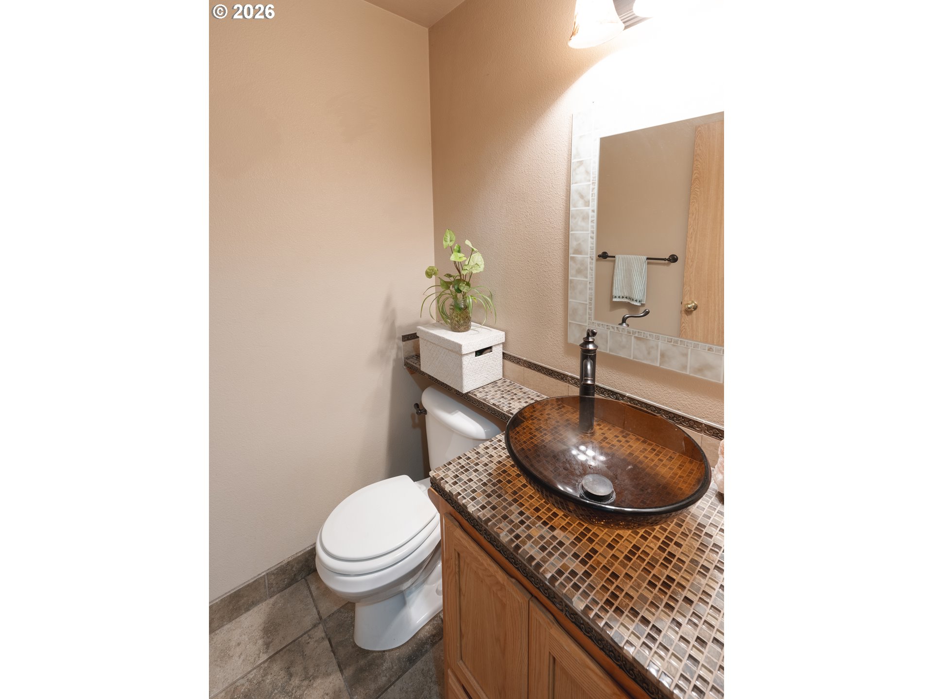 1254 Crystal Lane Lafayette, OR 97127 - Photo 23 of 34 a bathroom with a granite countertop toilet and a sink