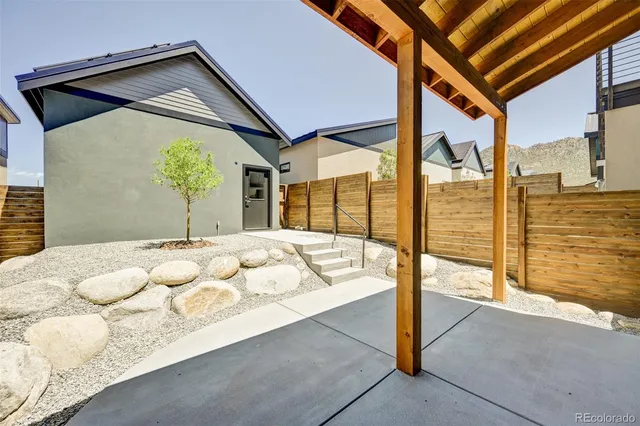a view of a building with brick walls