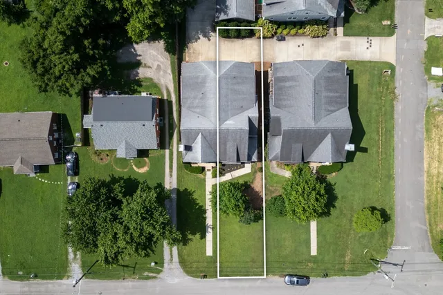 an aerial view of multiple house