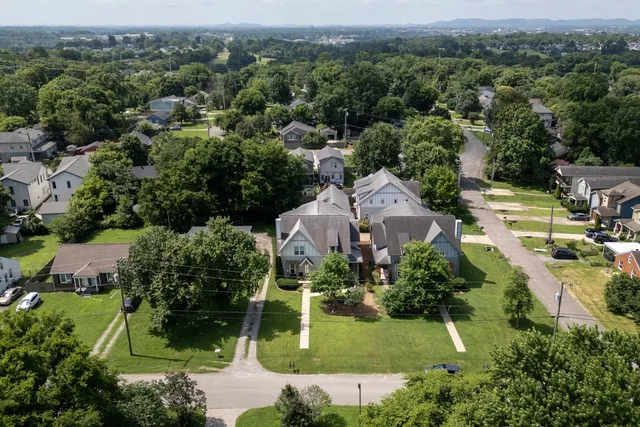 an aerial view of multiple house