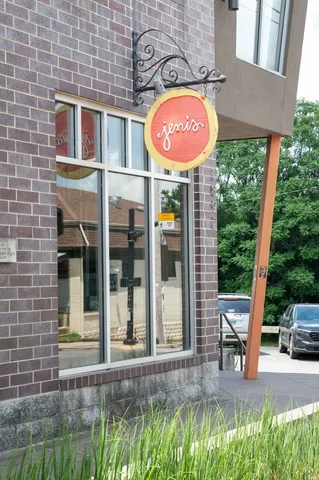 a front view of a building