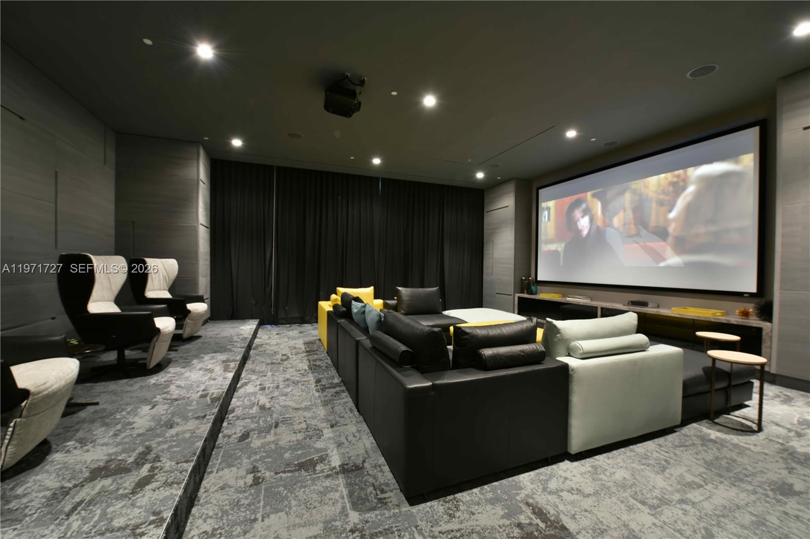 45 Southwest 9th Street, Unit 3703 Miami, FL 33130 - Photo 73 of 73 a projector room with furniture