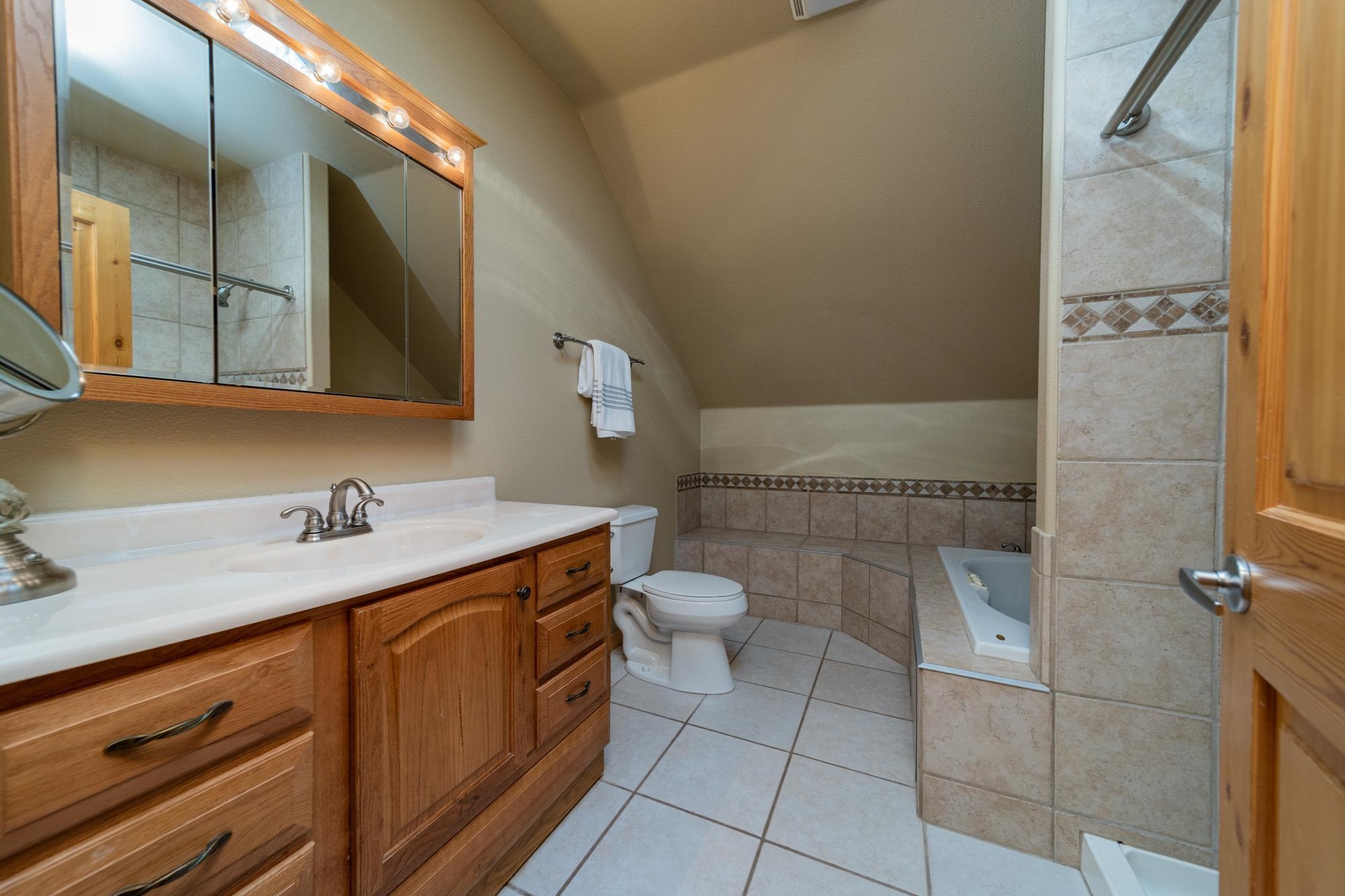 1745 North 3/10 Road Fruita, CO 81521 - Photo 29 of 41 a bathroom with a granite countertop toilet sink and mirror