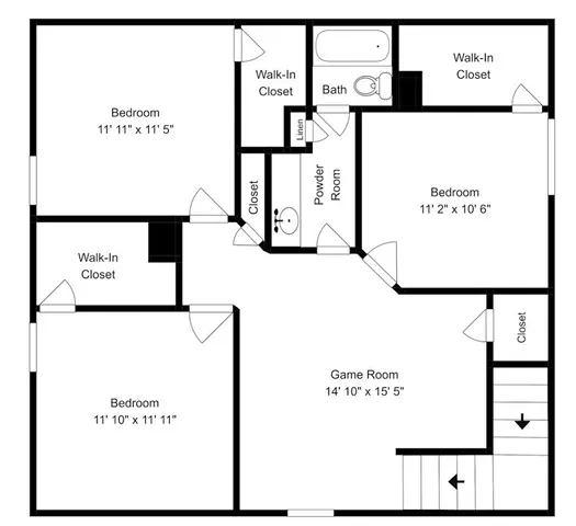 a view of a hallway with wooden floor and a window