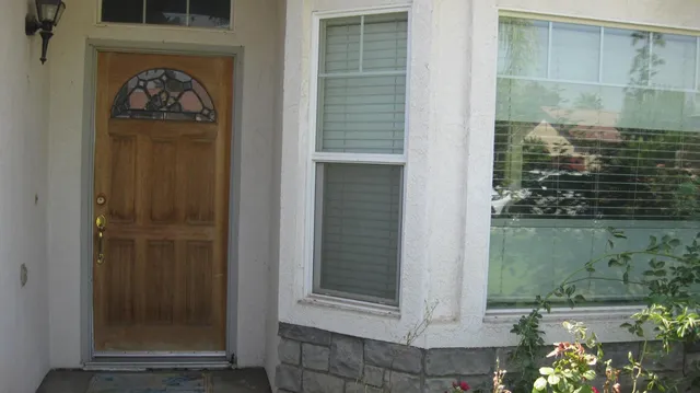 a view of a door of the house