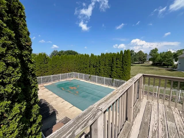 a view of balcony with mountain view