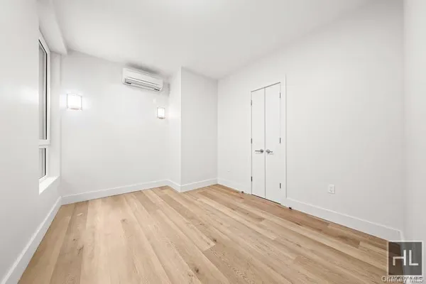 an empty room with closet