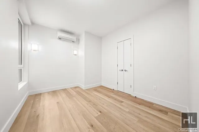 an empty room with closet