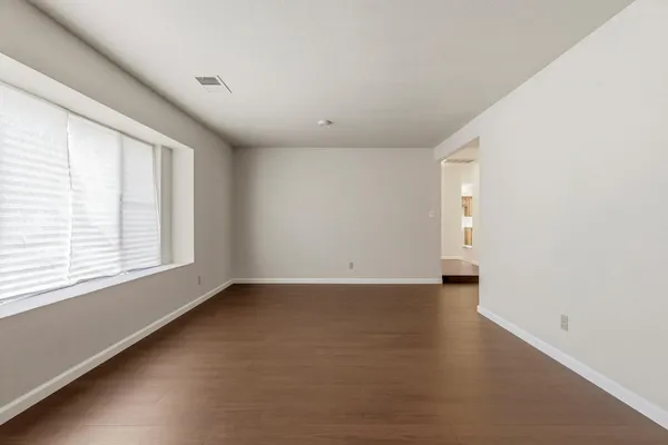 an empty room with a window