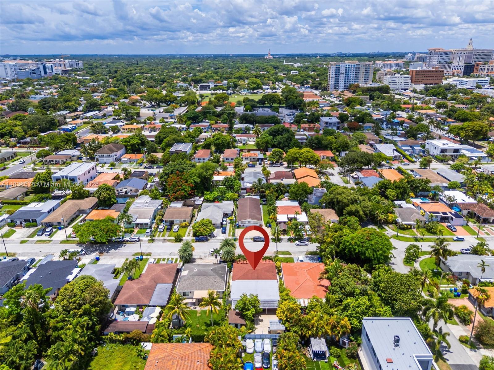 2761 Southwest 33rd Court Miami, FL 33133 - Photo 41 of 46 an aerial view of residential houses with outdoor space and swimming pool