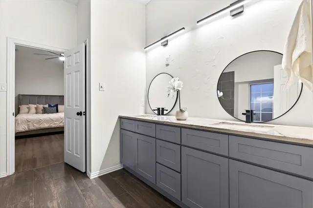 a close up of a mirror