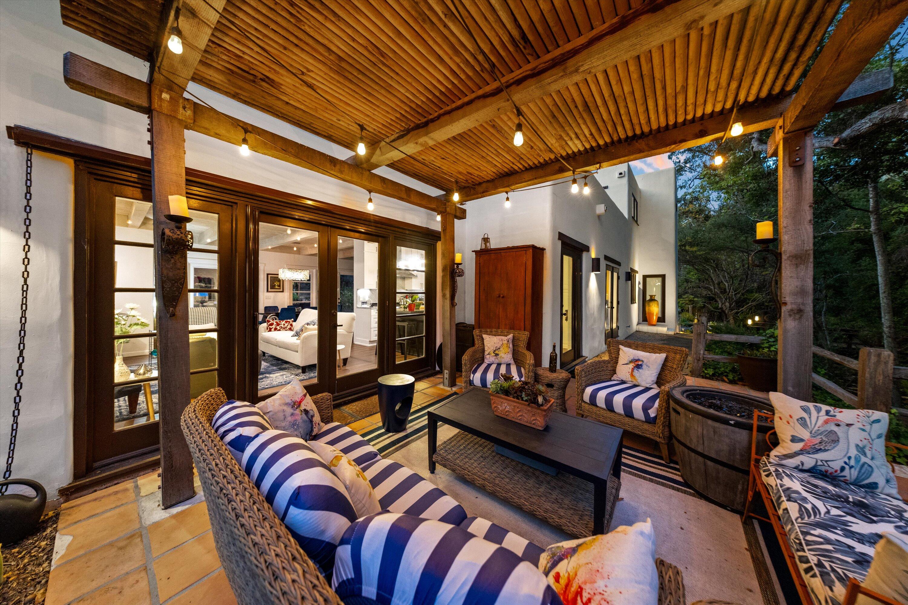 1435 Sycamore Canyon Road Santa Barbara, CA 93108 - Photo 26 of 49 a outdoor living space with furniture and garden view