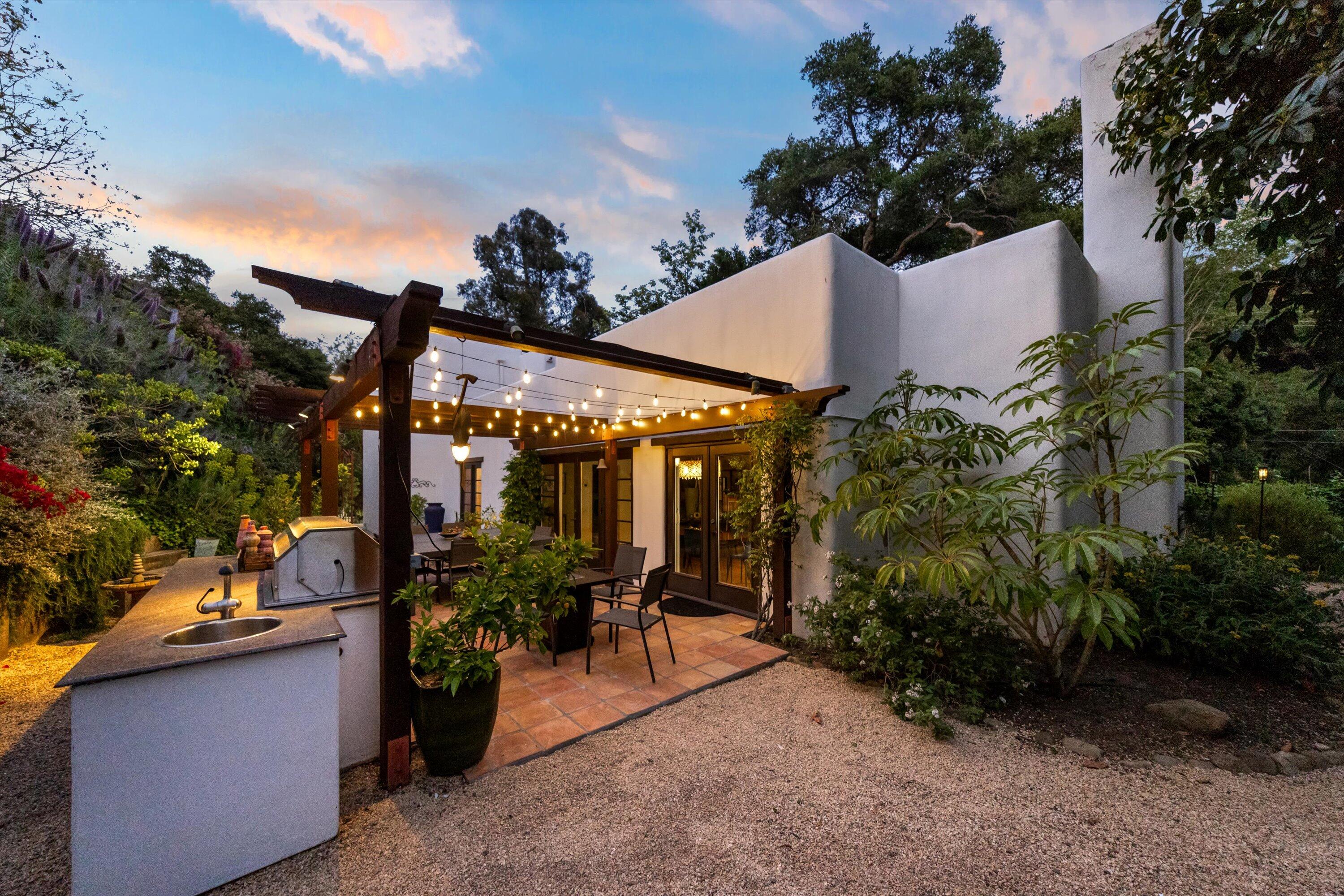 1435 Sycamore Canyon Road Santa Barbara, CA 93108 - Photo 29 of 49 a view of a house with fountain in front of it