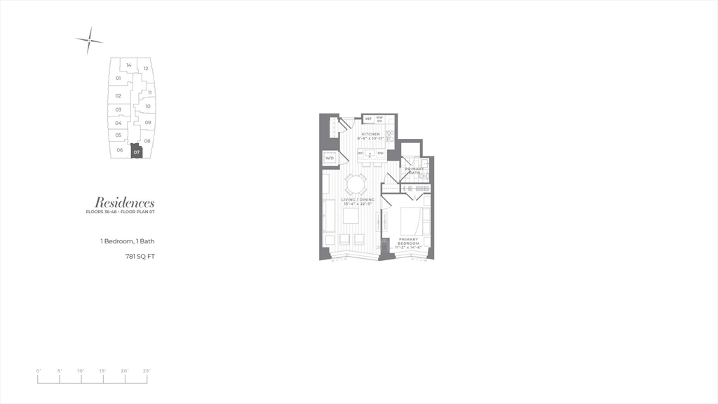 240 Devonshire Street, Unit 3607 Boston, MA 02110 - Photo 38 of 38 a picture of a floor plan