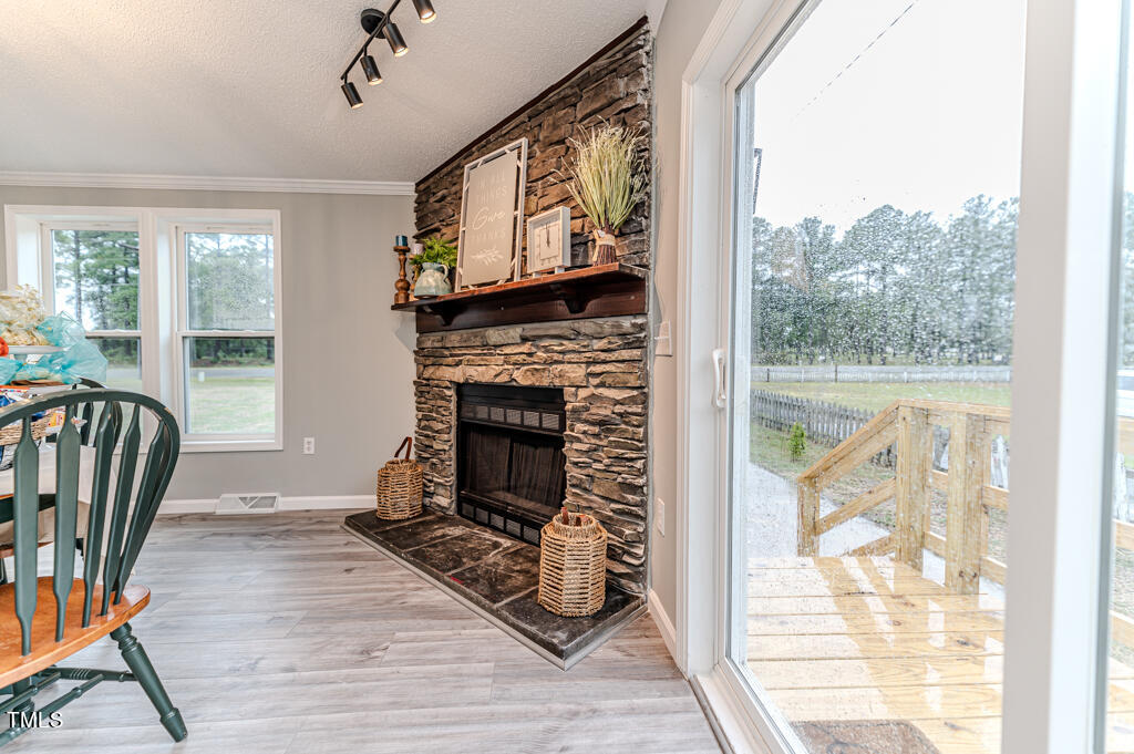 2245 Docs Road Lillington, NC 27546 - Photo 52 of 54 a living room with furniture a large window and a fireplace