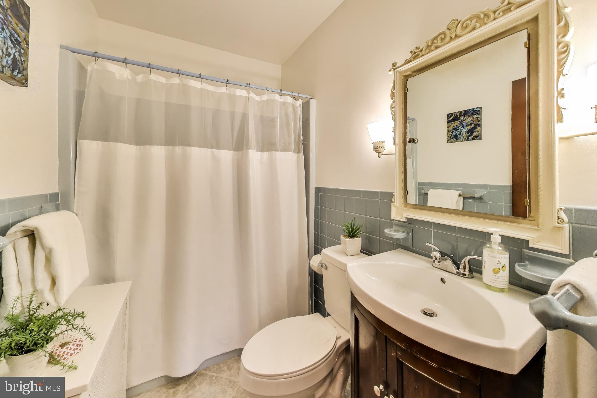 4401 32nd Street Mount Rainier, MD 20712 - Photo 19 of 38 a bathroom with a sink a toilet and a mirror