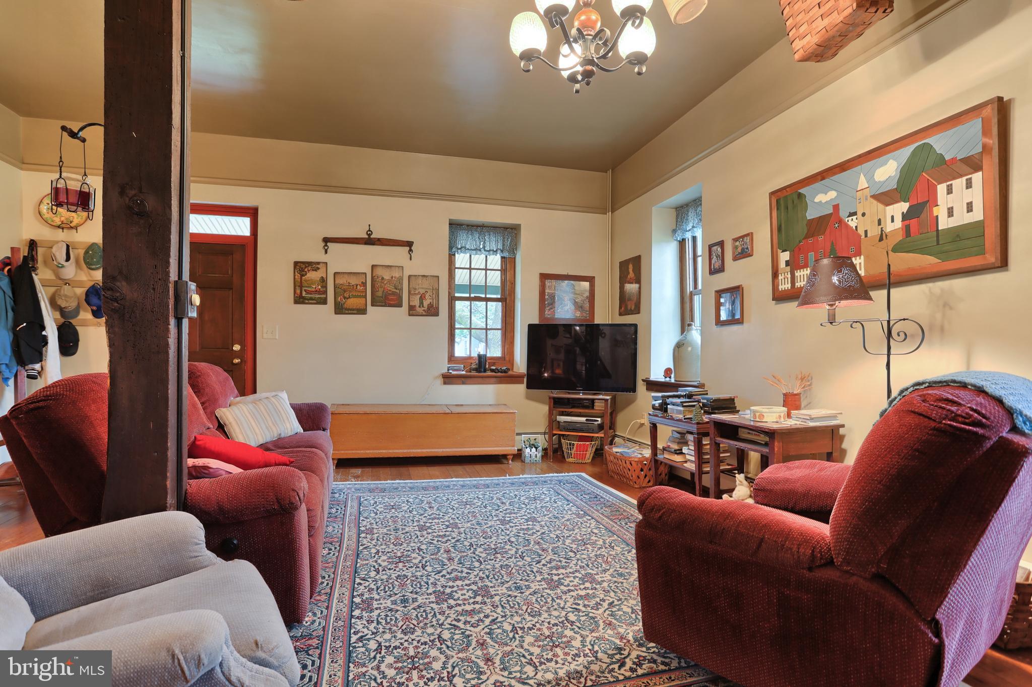 High ceilings and original beams