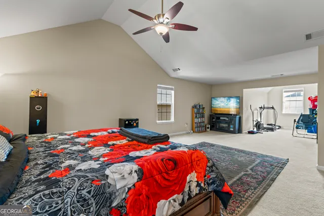 a bathroom with a sink vanity and a mirror