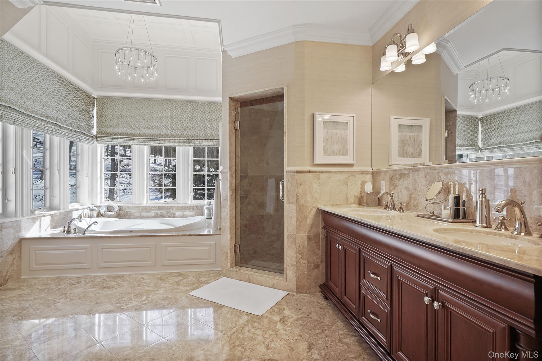 26 Hollow Ridge Road Bedford Corners, NY 10549 - Photo 17 of 39 a bathroom with a granite countertop sink mirror and bathtub