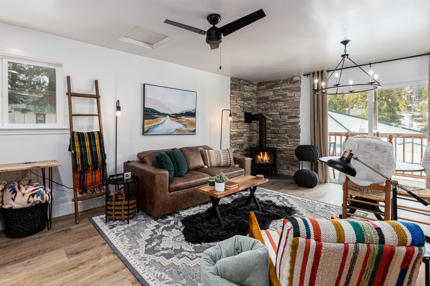 42145 Tollhouse Road Shaver Lake, CA 93664 - Photo 8 of 22 a living room with furniture wooden floor and a table