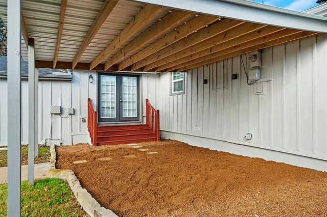 a view of a backyard of a house