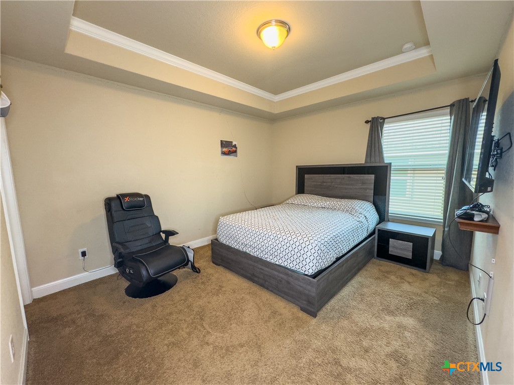 809 Alpino Cibolo, TX 78108 - Photo 27 of 29 a bedroom with a bed chair and window