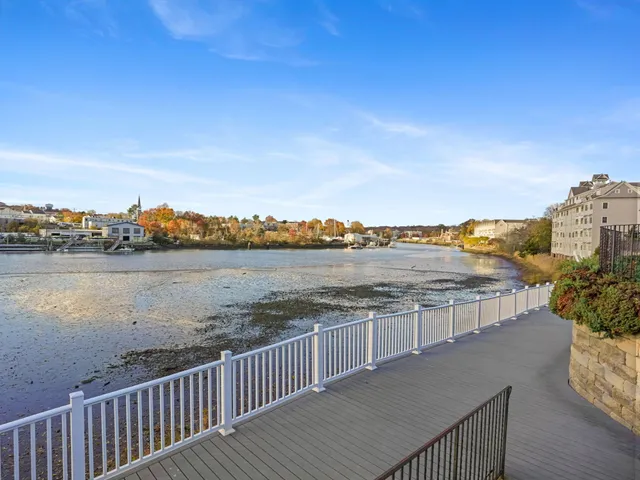 a view of a lake with a city