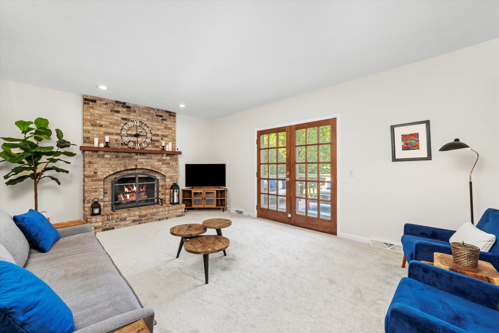 211 Danada Drive Wheaton, IL 60189 - Photo 14 of 51 a living room with furniture a fireplace and a flat screen tv
