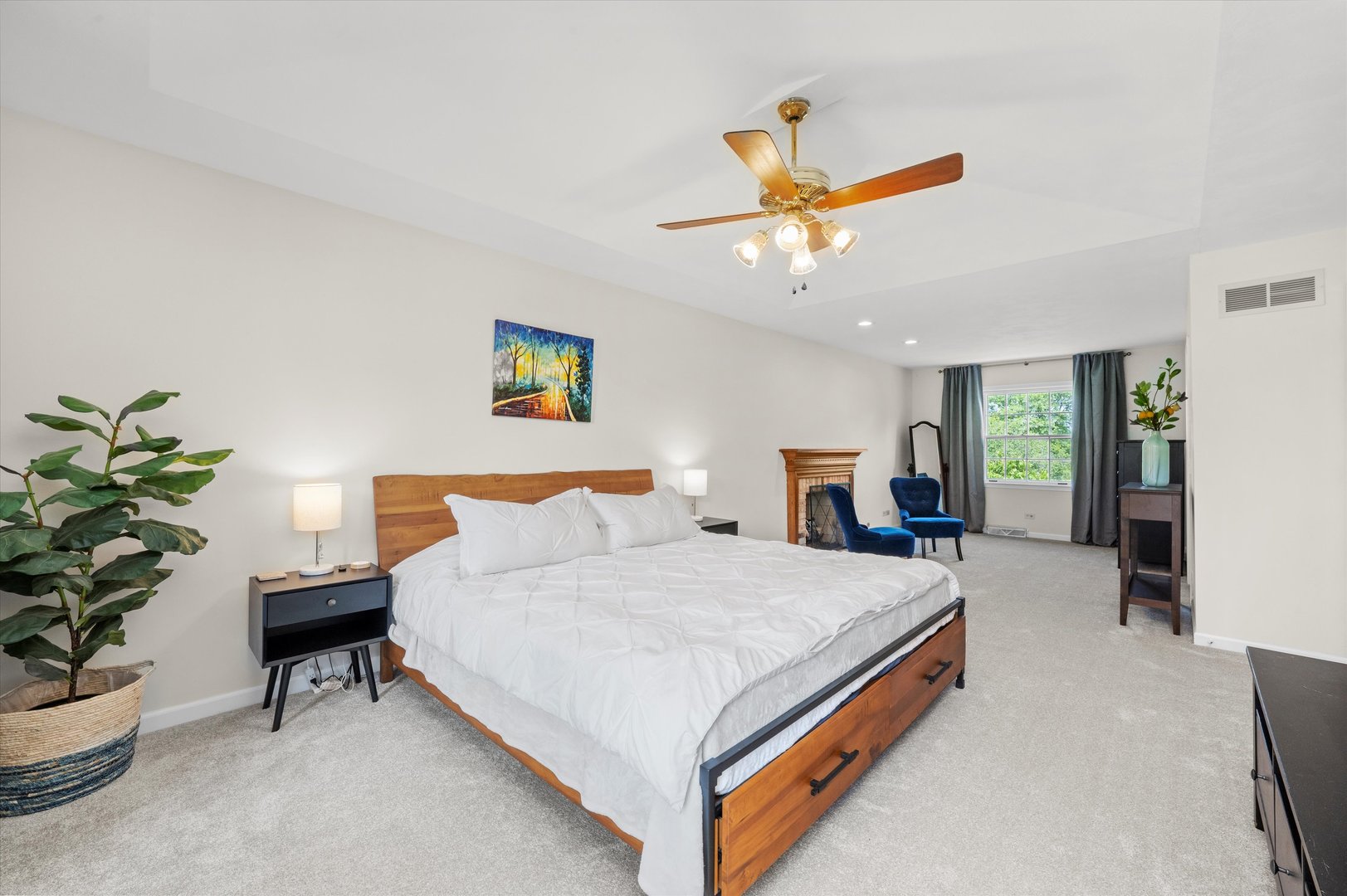 211 Danada Drive Wheaton, IL 60189 - Photo 21 of 51 a bedroom with a bed and a chandelier