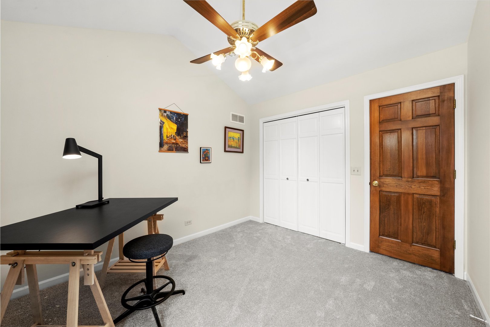 211 Danada Drive Wheaton, IL 60189 - Photo 33 of 51 a view of a workspace with furniture and a chandelier fan