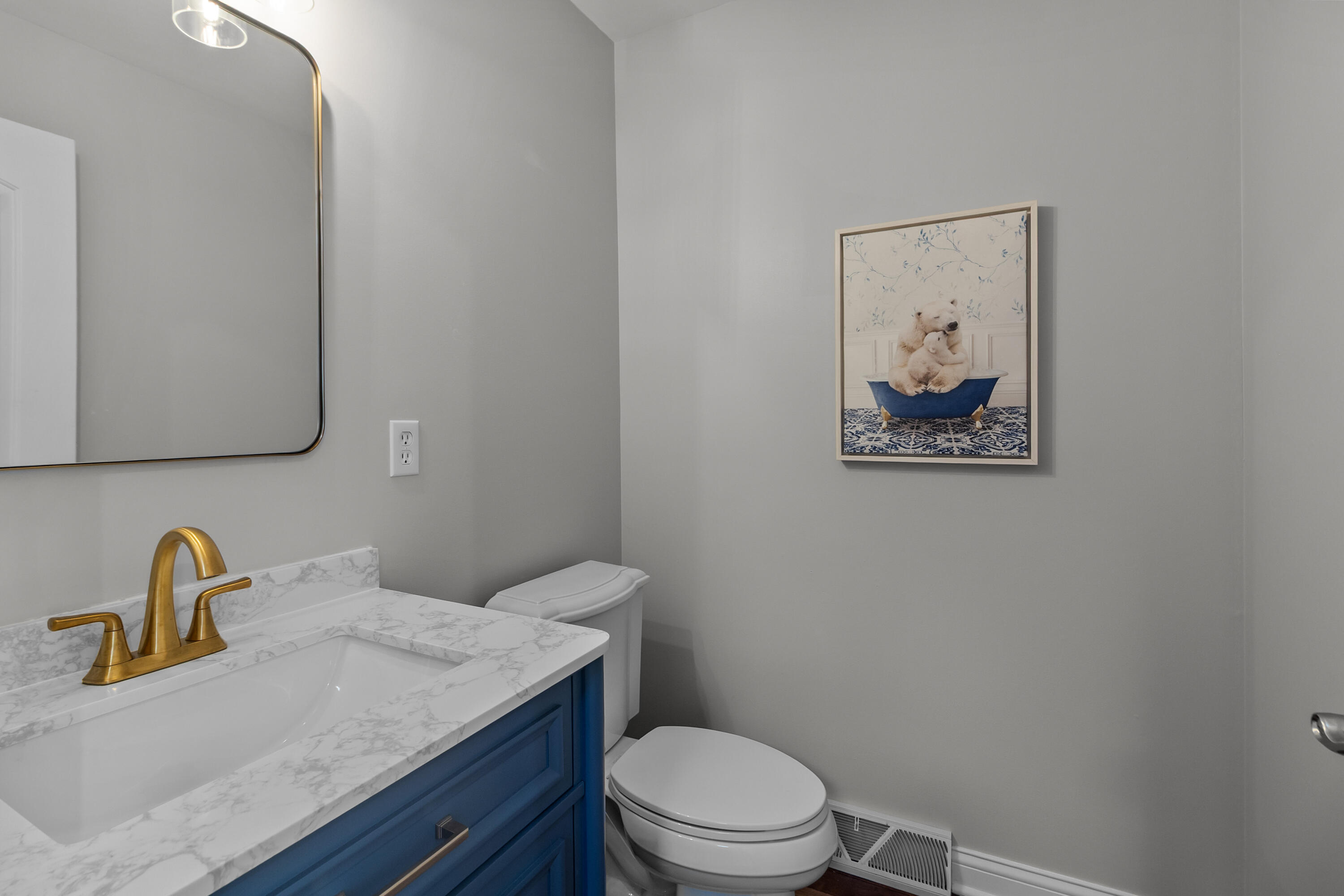 813 Eagleton Drive, Unit 4679 Geneva, WI 53147 - Photo 8 of 53 Main Floor Powder Room with new lighting and new vanity.