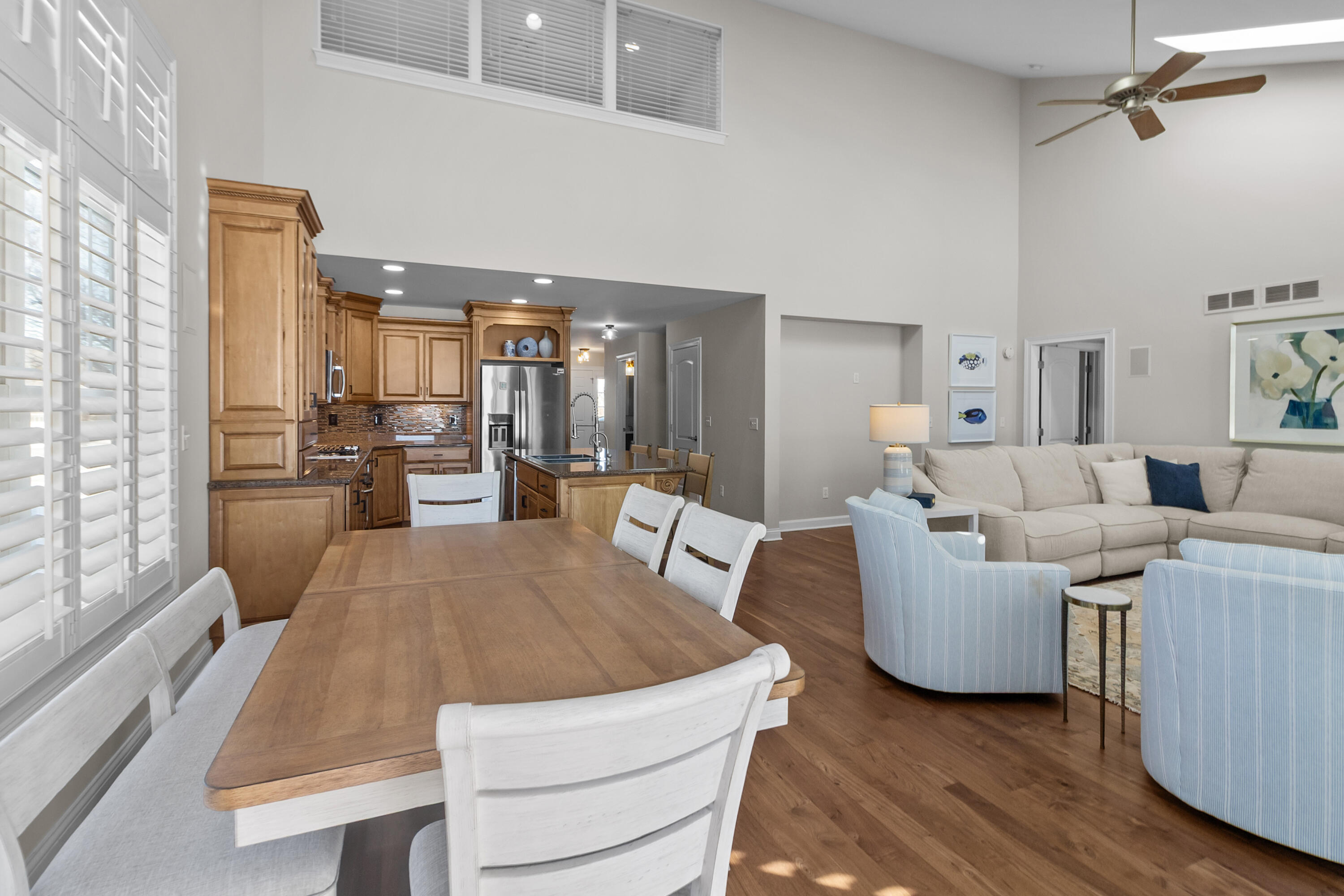 813 Eagleton Drive, Unit 4679 Geneva, WI 53147 - Photo 13 of 53 Vaulted Ceilings, all newly painted and refinished beautiful walnut floors.