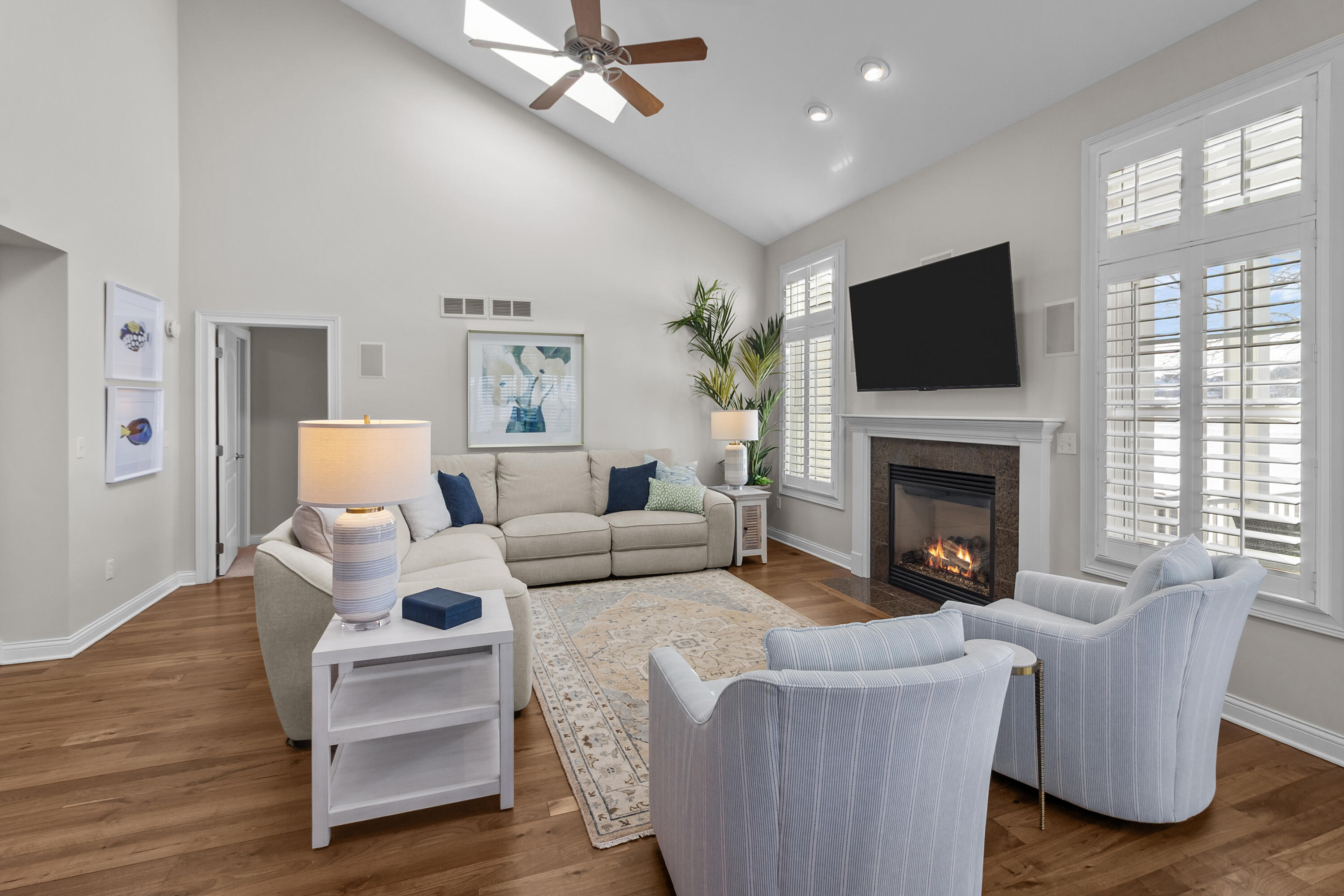 813 Eagleton Drive, Unit 4679 Geneva, WI 53147 - Photo 16 of 53 Light and airy feel with a gas fireplace and sky lights.