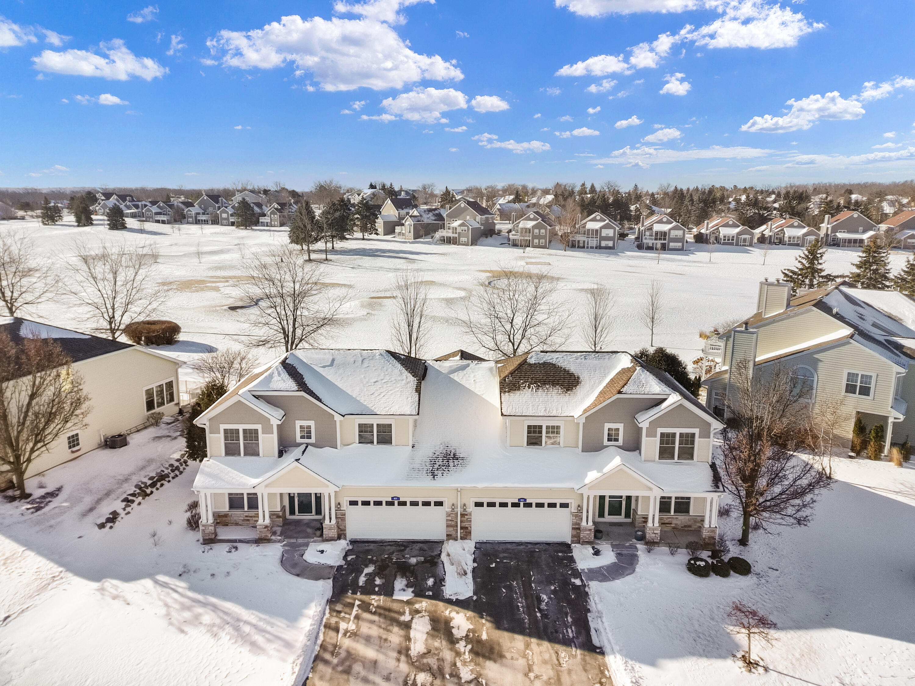 813 Eagleton Drive, Unit 4679 Geneva, WI 53147 - Photo 5 of 53 Exterior Aerial view of townhome on Trevino 16.