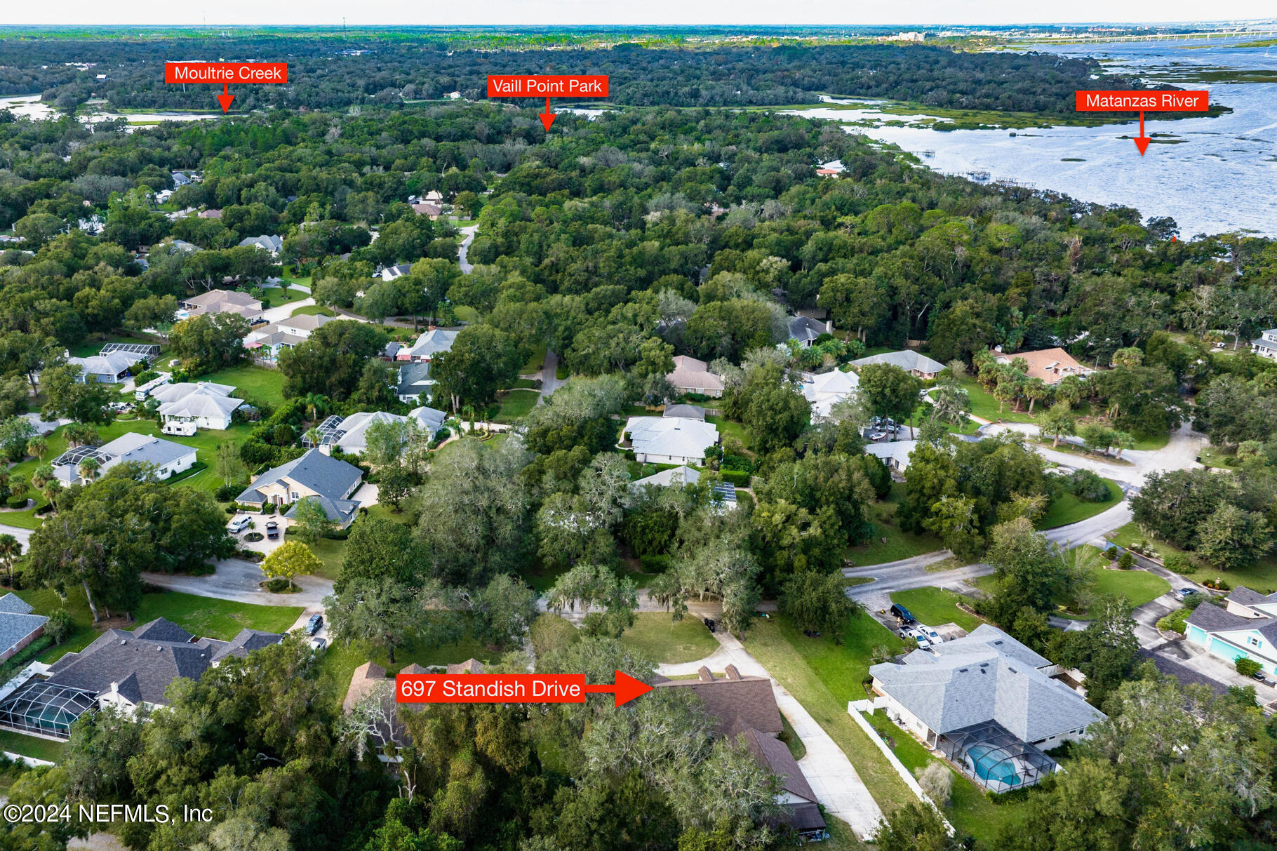 697 Standish Drive St. Augustine, FL 32086 - Photo 43 of 45 an aerial view of residential houses with outdoor space and street view