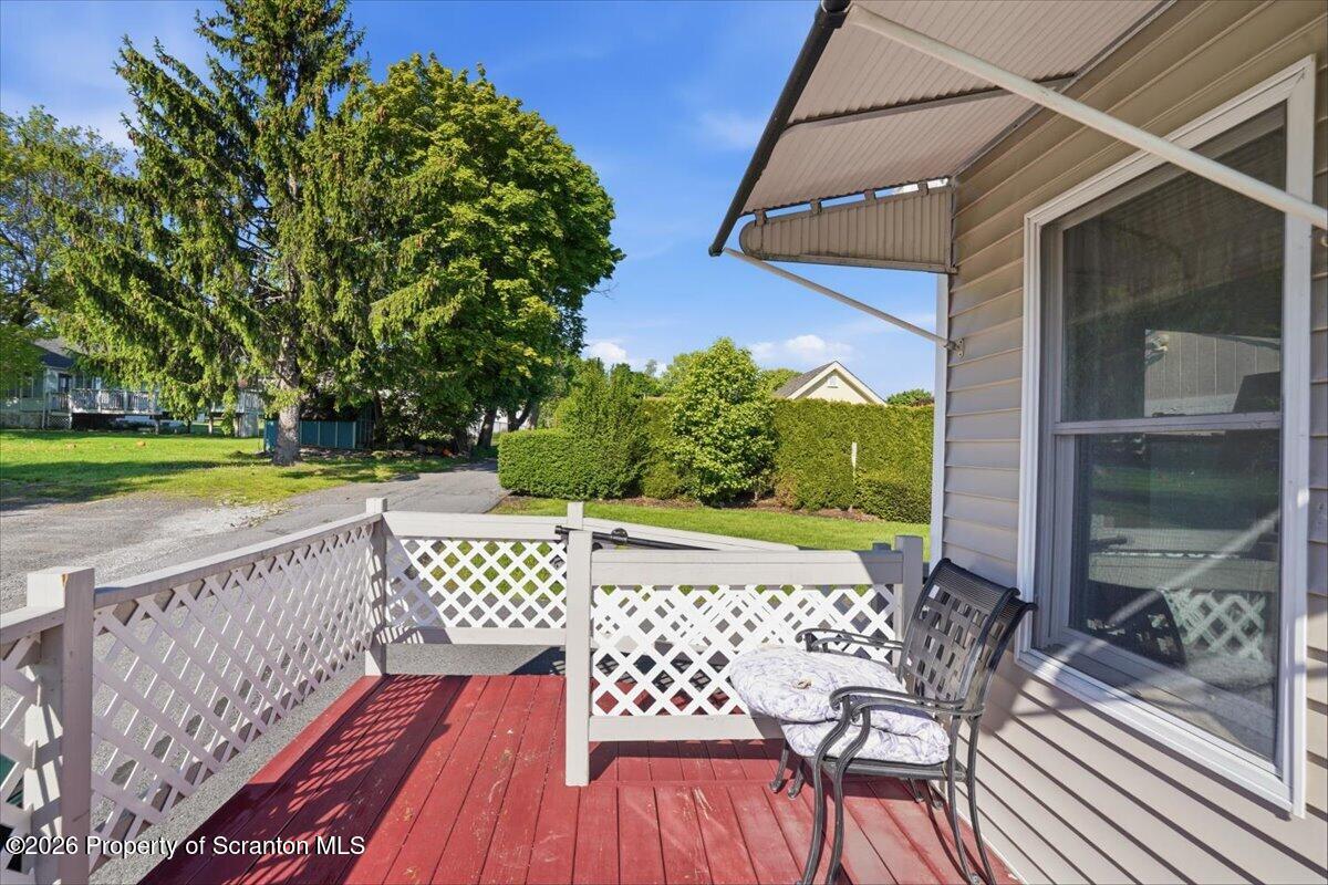 101 Stone Street Moosic, PA 18507 - Photo 34 of 53 a view of a chairs and table on the wooden deck