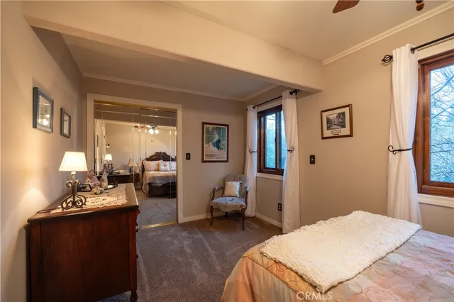 a bedroom with furniture and window