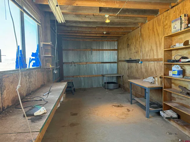a view of a garage room