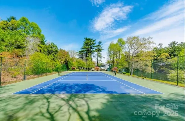 a view of yard with swimming pool and green space